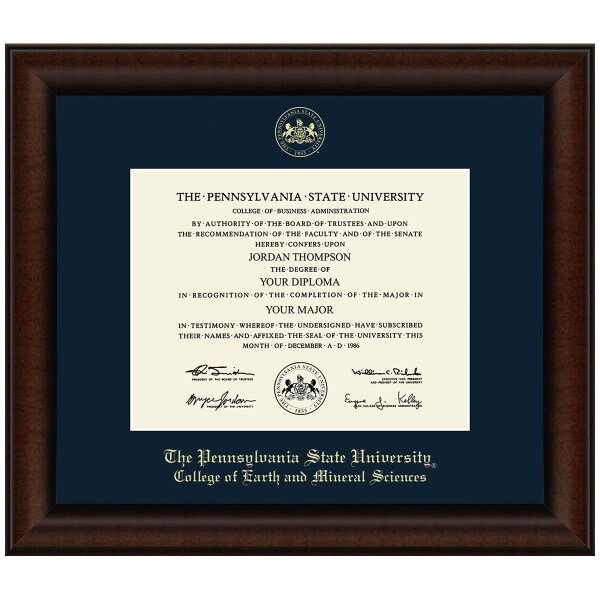 #105 College of Earth and Mineral Sciences diploma frame Lenox (Walnut)